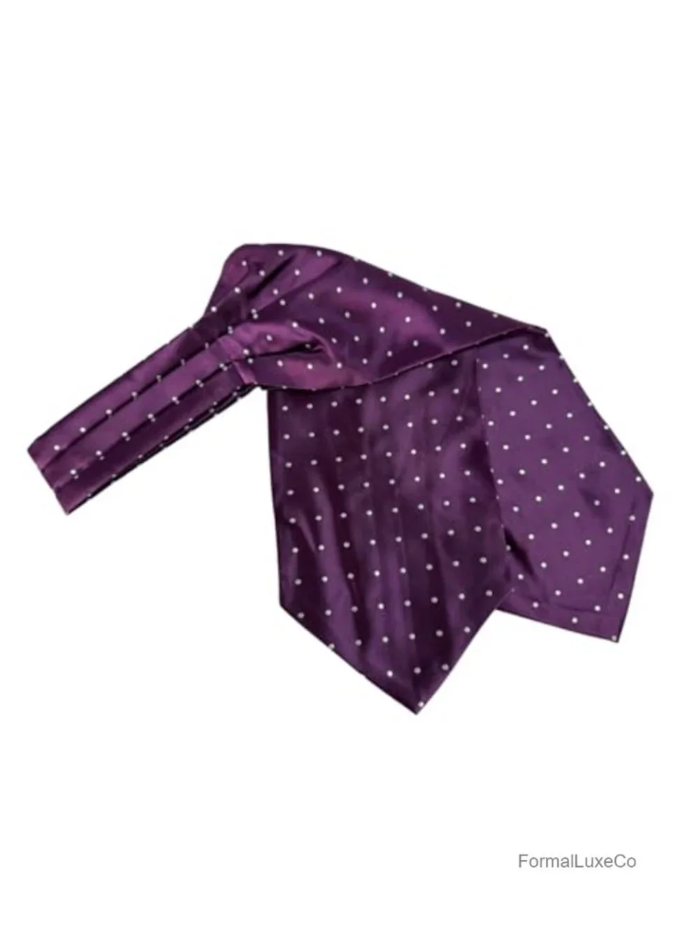 Men's Polka Dot Ascot Cravat Pocket Square Cufflinks Set Wedding Party Formal